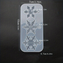 1pc DIY Snowflake Pendant Pendant Triple Snowflake Mold Ornament Silicone Mold