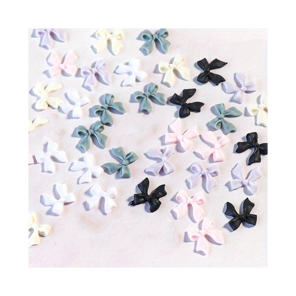 20pcs Bow Nail Decorations Bow Nail Accessories Charms Acrylic Resin Nails DIY Manicure Tips Decoration