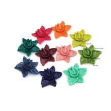 Resin Colorful Flower And Leaf Punch Single Hole Pendant Diy Ear Jewelry For Drop Earrings Bracelet Necklace Other Accessories