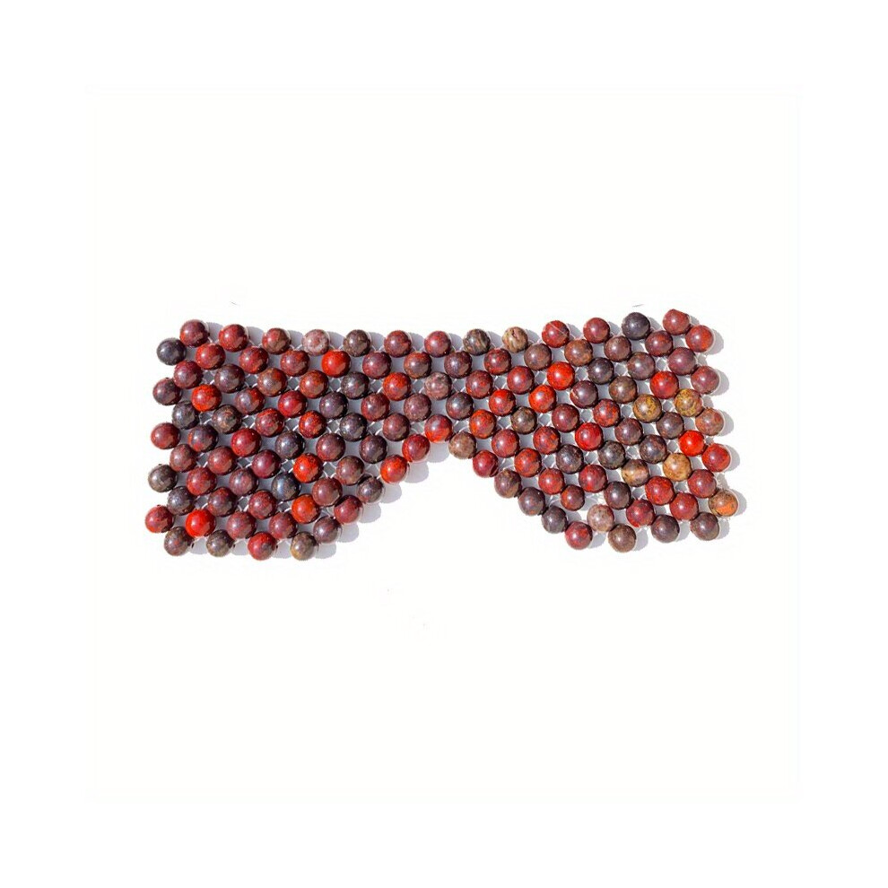 Natural Jade Stone Eye Mask Bloody Stone Apothecary Stone Braided Round Beads Cold Compress Eye Fatigue Relieve Jewelry