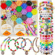 Flat Clay Beads For Jewelry Bracelet Making Kit 6mm Flat Polymer Stone Beads DIY Arts And Crafts Kit Gift Toys For 6 12 Year Old Girls