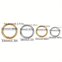 Silvery Golden Zinc Alloy Spring Clasp Luggage Round Ring Key Ring Opening Ring