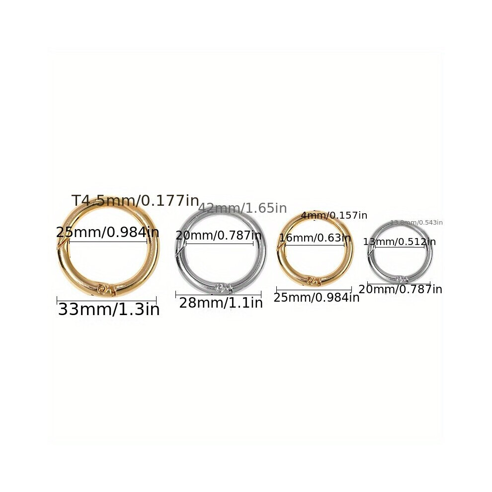 Silvery Golden Zinc Alloy Spring Clasp Luggage Round Ring Key Ring Opening Ring 885664595150