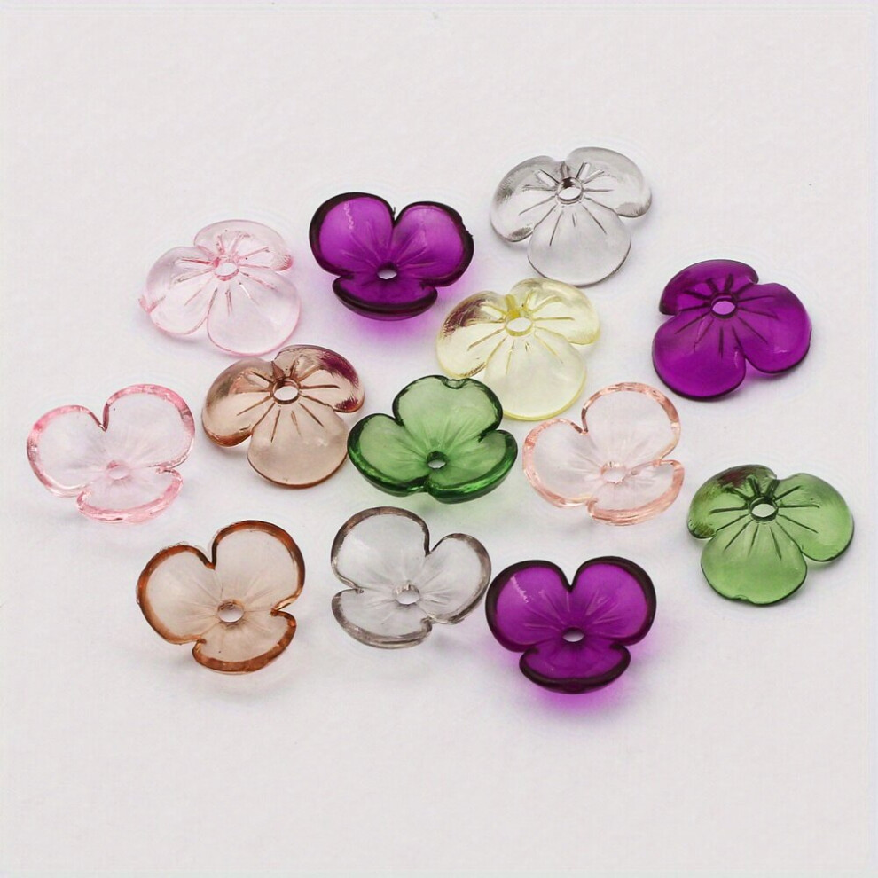 200pcs Multicolor 10mm Transparent Acrylic Petal Beads For Jewelry Making Necklace Bracelet Earrings Keychain DIY Material Accessories-image-OPC-PC6DQR7-NEW