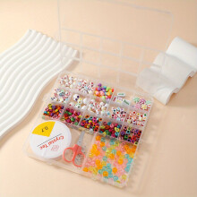 17compartments box Childrens Educational Clay Beads Soft Pottery Beads Letter Beads Glass Rice Beads DIY Jewelry Set Box