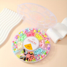 20compartements box Colorful Chain Or Round Flower Crown Pentagram Shape Plastic Beads Set Gift For Children