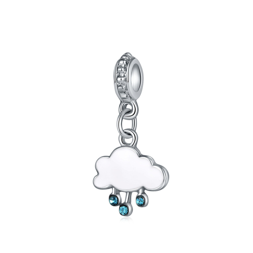 1Pc Enamel Cloud & Rhinestone Raindrop Alloy Pendant Bead Mobile Phone Chain Accessories Creative Diy Bracelet Necklace Pendant 885664601257