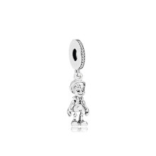 1pc Silvery Little Boy Alloy Pendant Bead For Diy Snake Bone Bracelet Jewelry Making