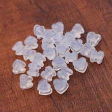 10pcs Groove Translucent Silicone Peach Heart Shaped Earplugs Double Layer Love Stud Holder Earring Safety Stopper Replacement
