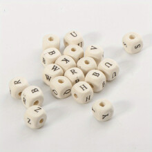 1pc 10mm 0 39in Primary Square Letter Wooden Bead Square English Letter Diy Jewelry Accessories Material Children Beading