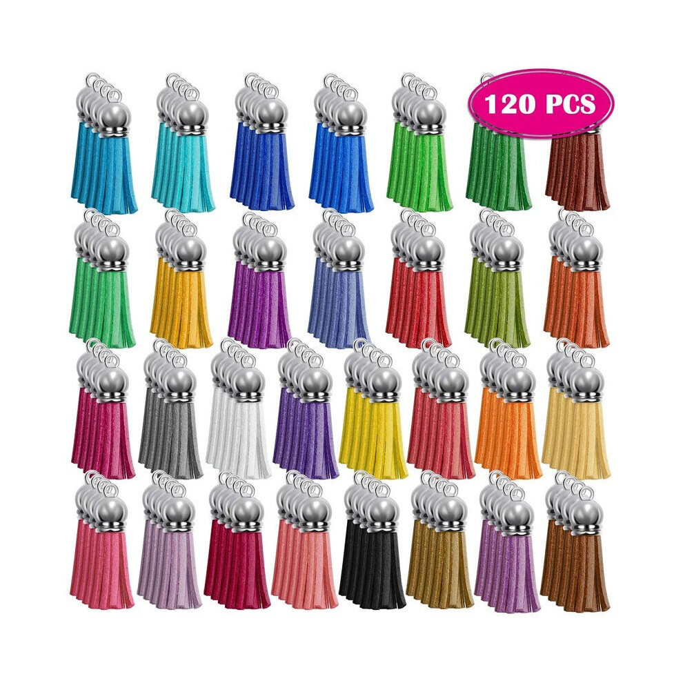 120Pcs Leather Tassel Mobile Phone Pendants Leather Drop Ear Pendants 885664599141