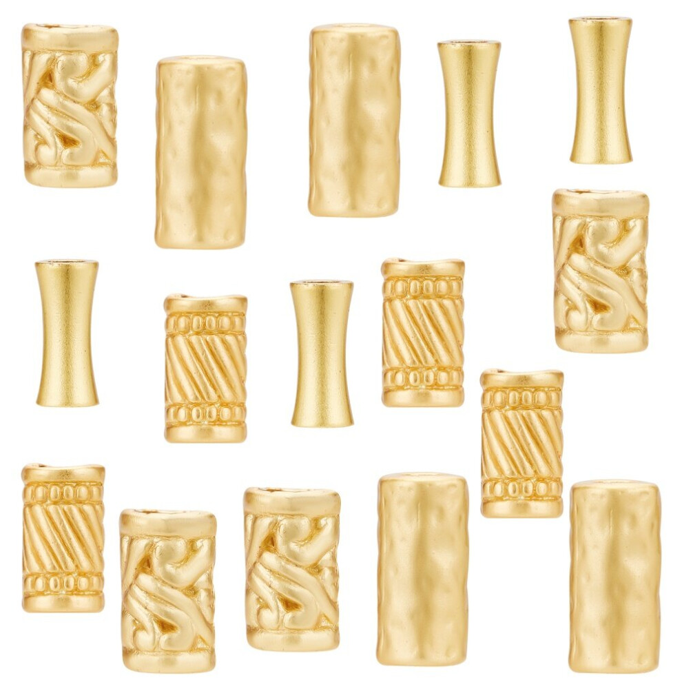 1Box 24Ppcs 18K Golden Plated Alloy Tube Beads 4 Style Column Bar Spacer Beads Jewelry Beads Charm For DIY Bracelet Necklace Jewelry Making-image-OPC-PC6DTSM-NEW