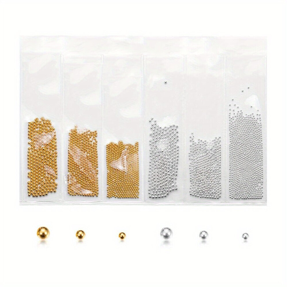 Caviar Beads For Nails Jewelry Metal Mini Nail Ball Beads Nail Decals For Women Girls Nails 3D Nail Art Accessories DIY Nail Decorations