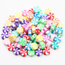 50 Rainbow Lollipop DIY Soft Clay Bead Bracelet Necklace