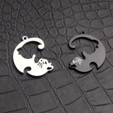 2PCS Kitten Pendant Mens And Womens Necklaces Bracelet Accessories Pendant Love Cat Pendant Alloy Ornaments Pendant Mobile Phone Chain Key Chain Bag