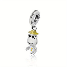 Silver Plated S925 Happy Work Home Mens Hat Charm Pendant