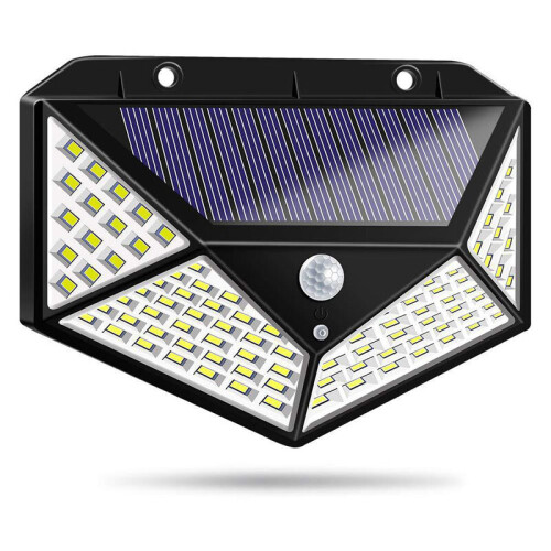 100 Led Solar Lights Tuin Wandlamp Bewegingssensor Waterdicht Buitenlicht 1