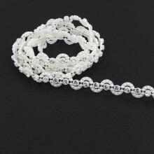 ABS Flatback Faux Pearl With Round Rhinestone S Shape Chain Sewing Trim Wedding Clothes Cake Decoration Home Decor