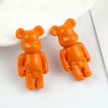Macaron Half Face Bear Phone Shell Stickers Headdress Barrettes DIY Ornament Accessories