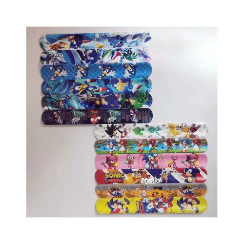 12pcs Sonic Slap Bracelets Sonic Hedgehog Slap Bands 1