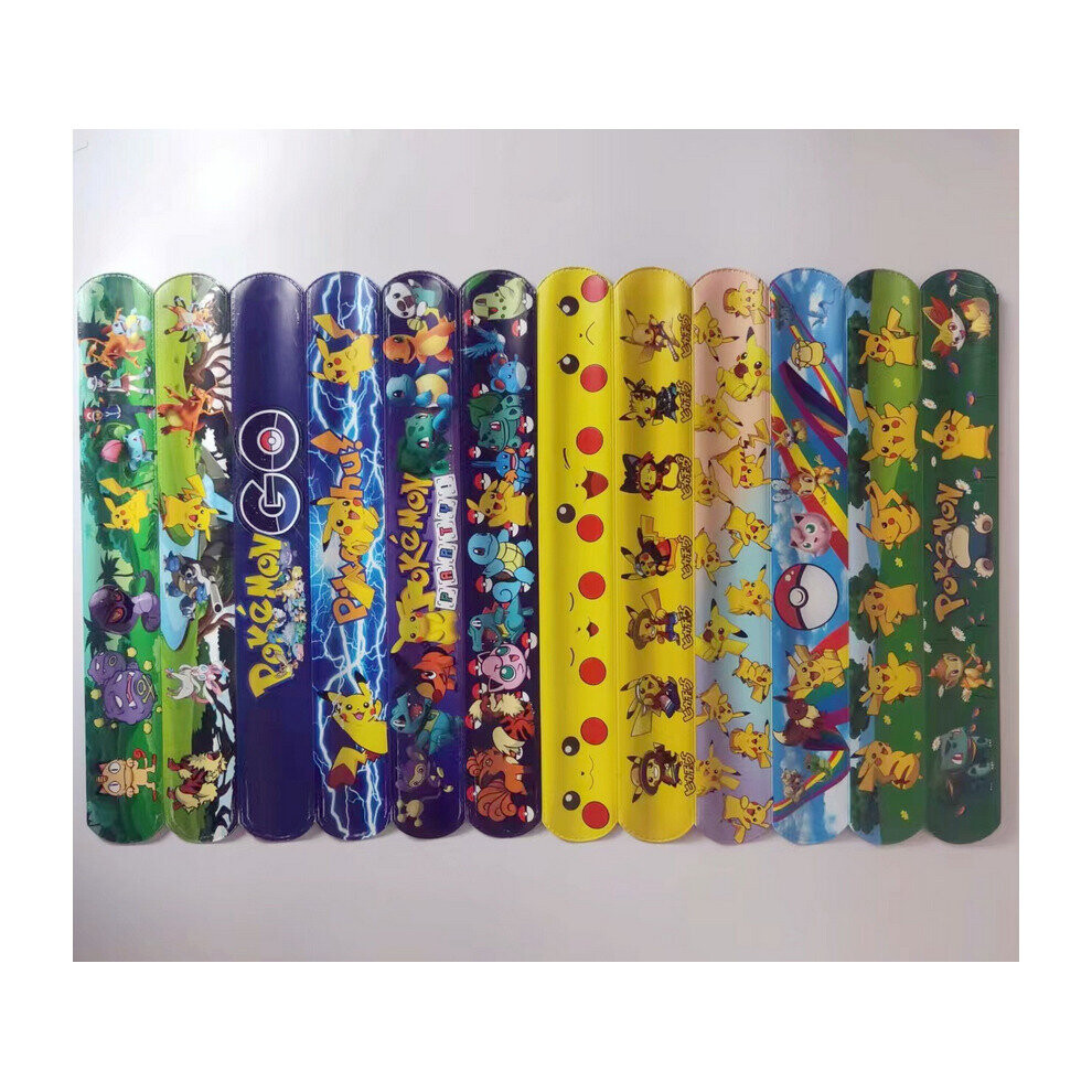 12pcs Pokemon Snap Bracelets Pikachu Figurine Wristband