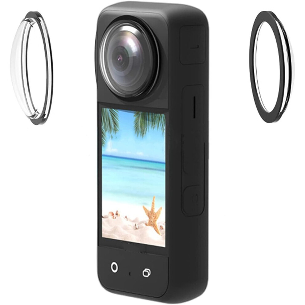 Lens Guards Cap Panorama Lens Protector Sticky For Insta360 X3 360 Degree Action Camera Black/Light 713929763511