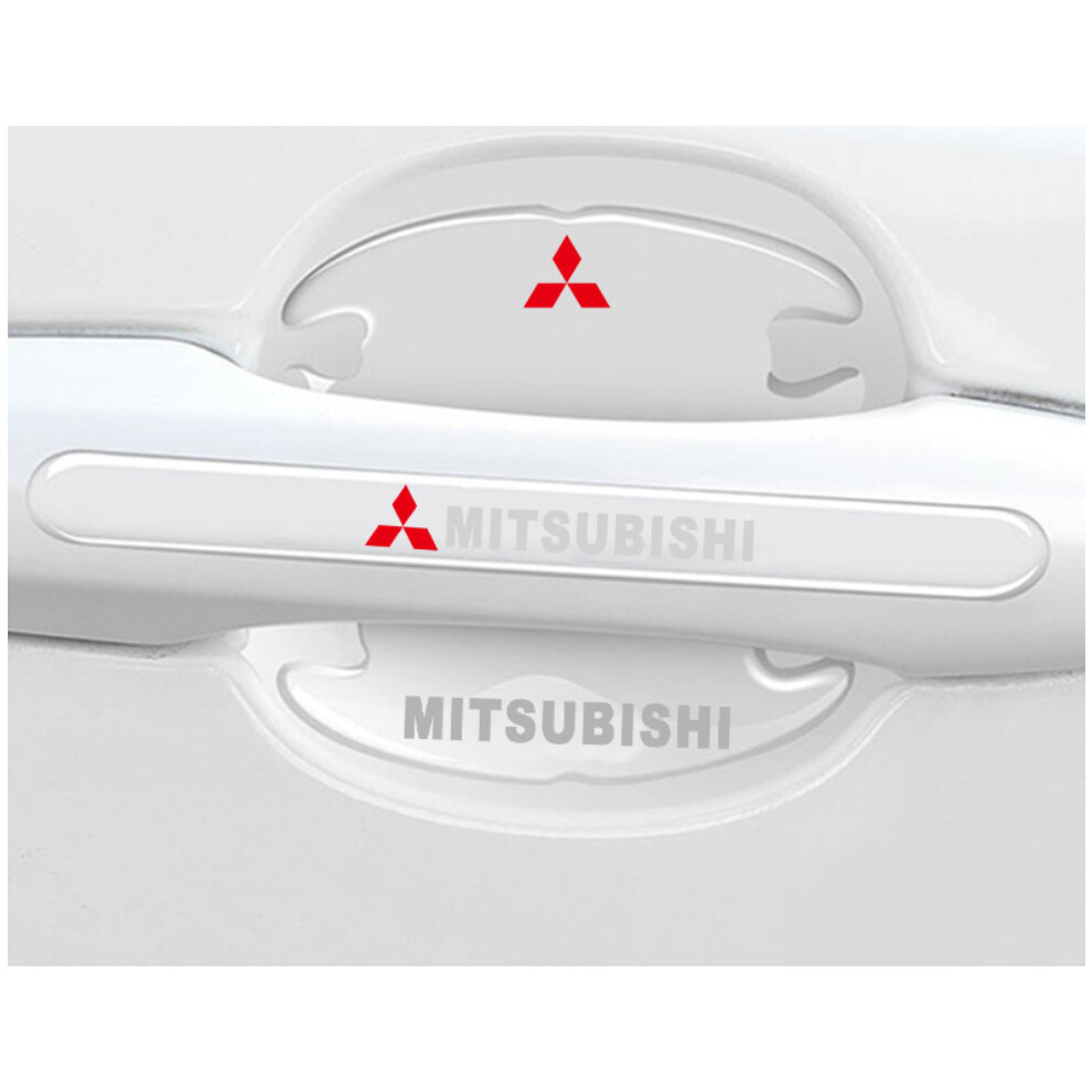 (MITSUBISHI) 8x Car Door Handle Bowl Anti-Scratch Cover Guard Protector Stickers Accessories