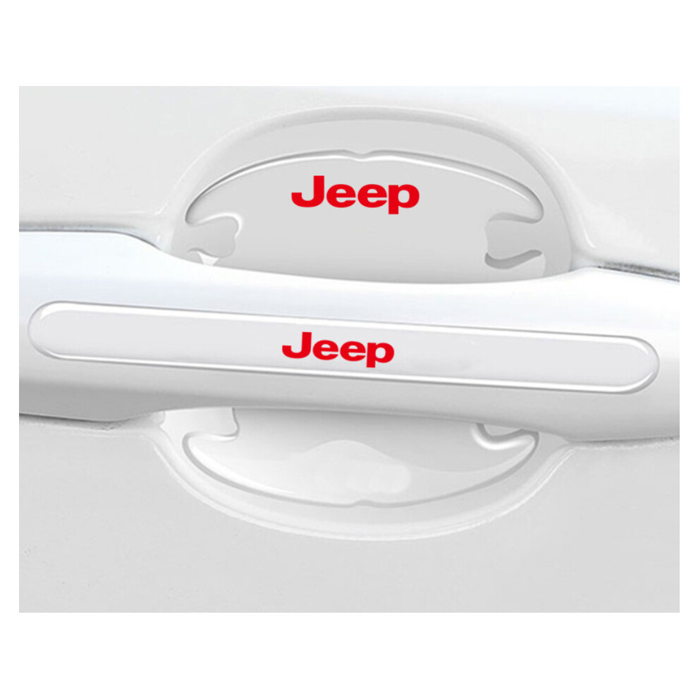 (Jeep) 8x Car Door Handle Bowl Anti-Scratch Cover Guard Protector Stickers Accessories