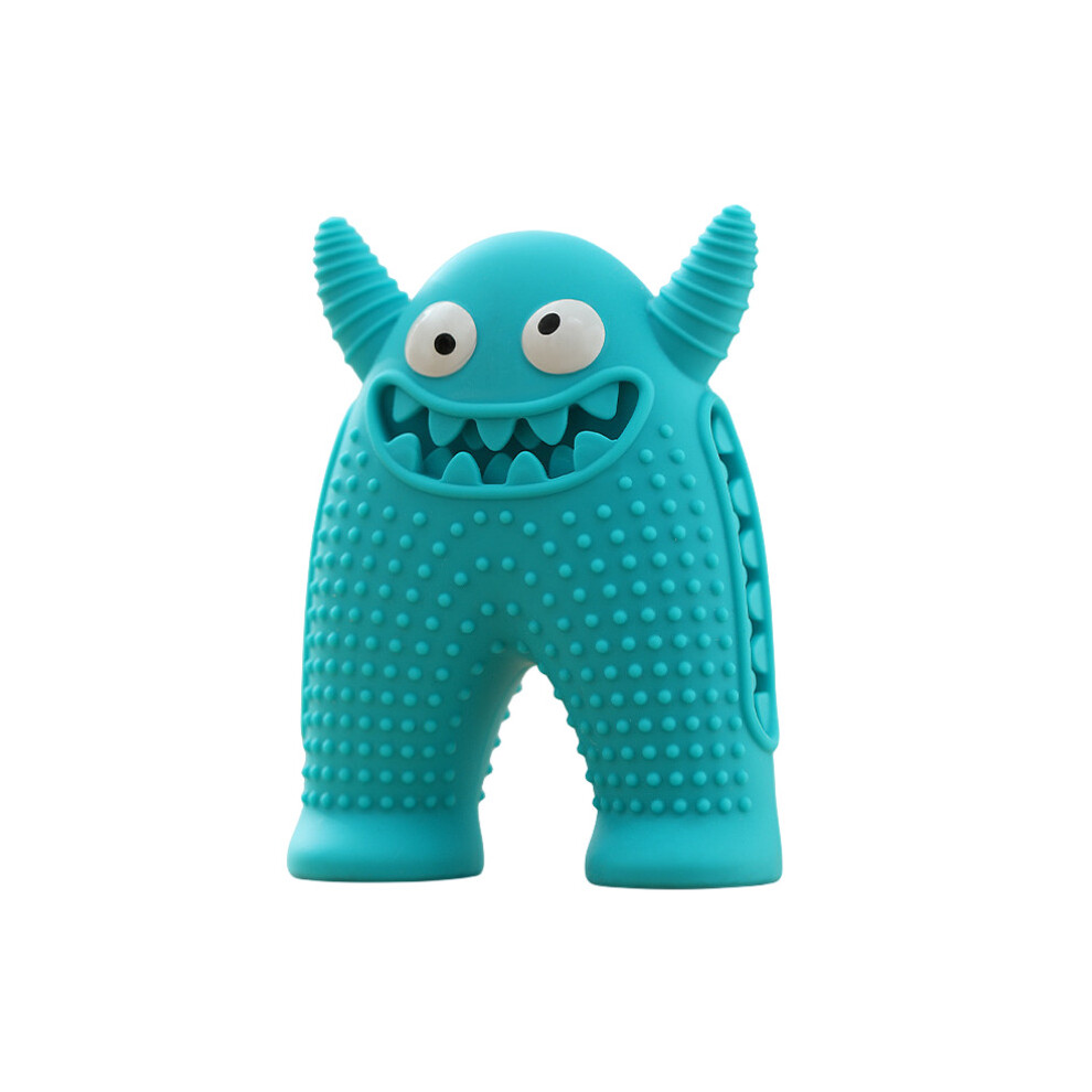 (Blue) Chewable Monster Pet Toy Silicone Dog Grinding Teeth Bite Resistant Gift Audible