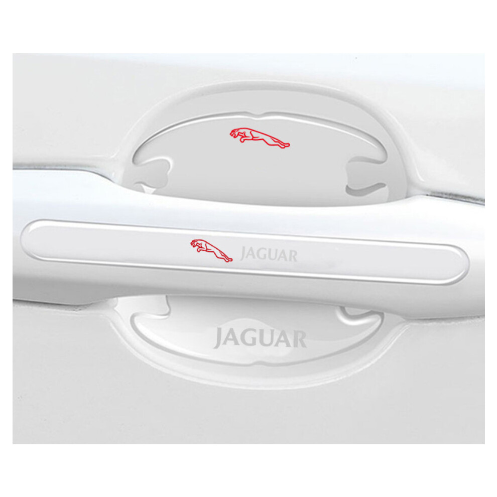 (JAGUAR) 8x Car Door Handle Bowl Anti-Scratch Cover Guard Protector Stickers Accessories