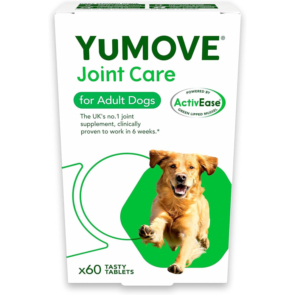 YuMOVE Adult Dog | Joint Supplement for Adult Dogs, with Glucosamine, Chondroitin, Green Lipped Mussel | Aged 6 to 8 | 60 Tablets