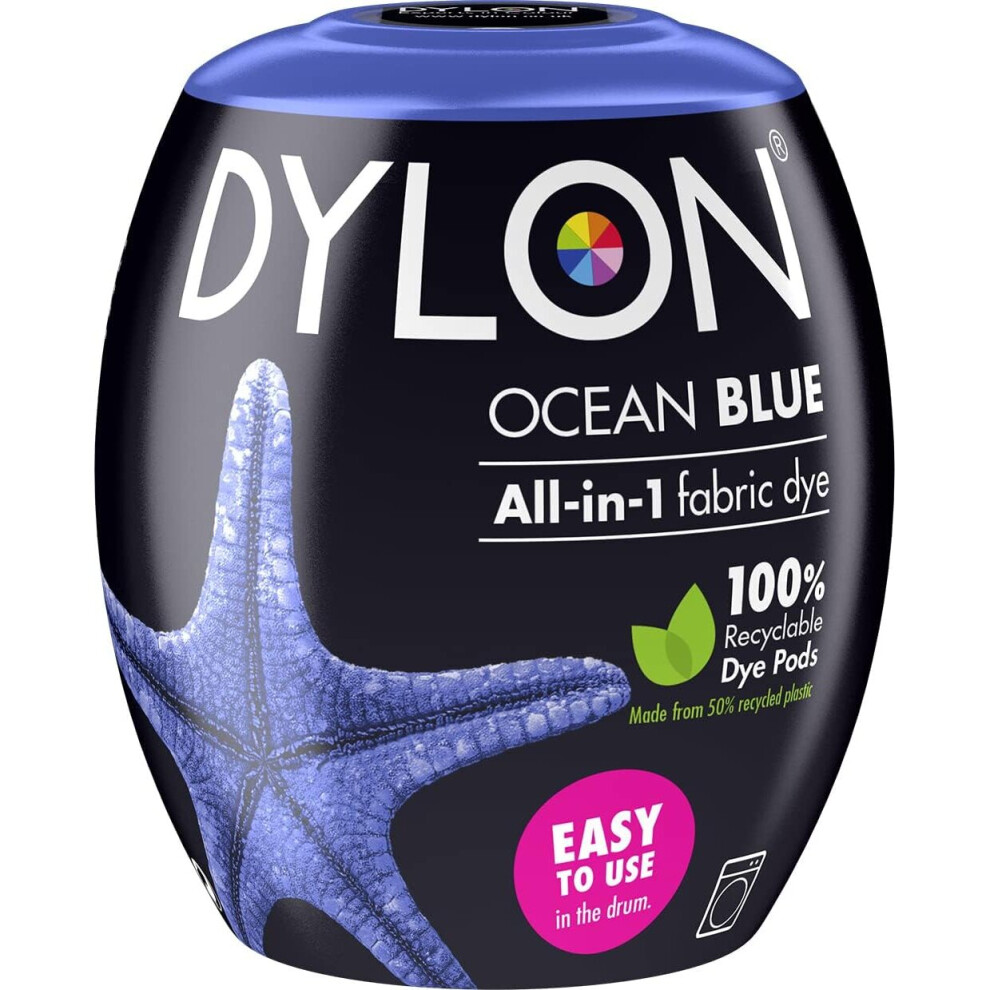 DYLON Washing Machine Fabric Dye Pod for Clothes & Soft Furnishings, 350g  Ocean Blue