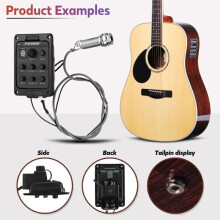 4 Band 301 EQ Tuner Piezo Mic Presys Blend Akustikgitarre Tonabnehmer Vorverstärker