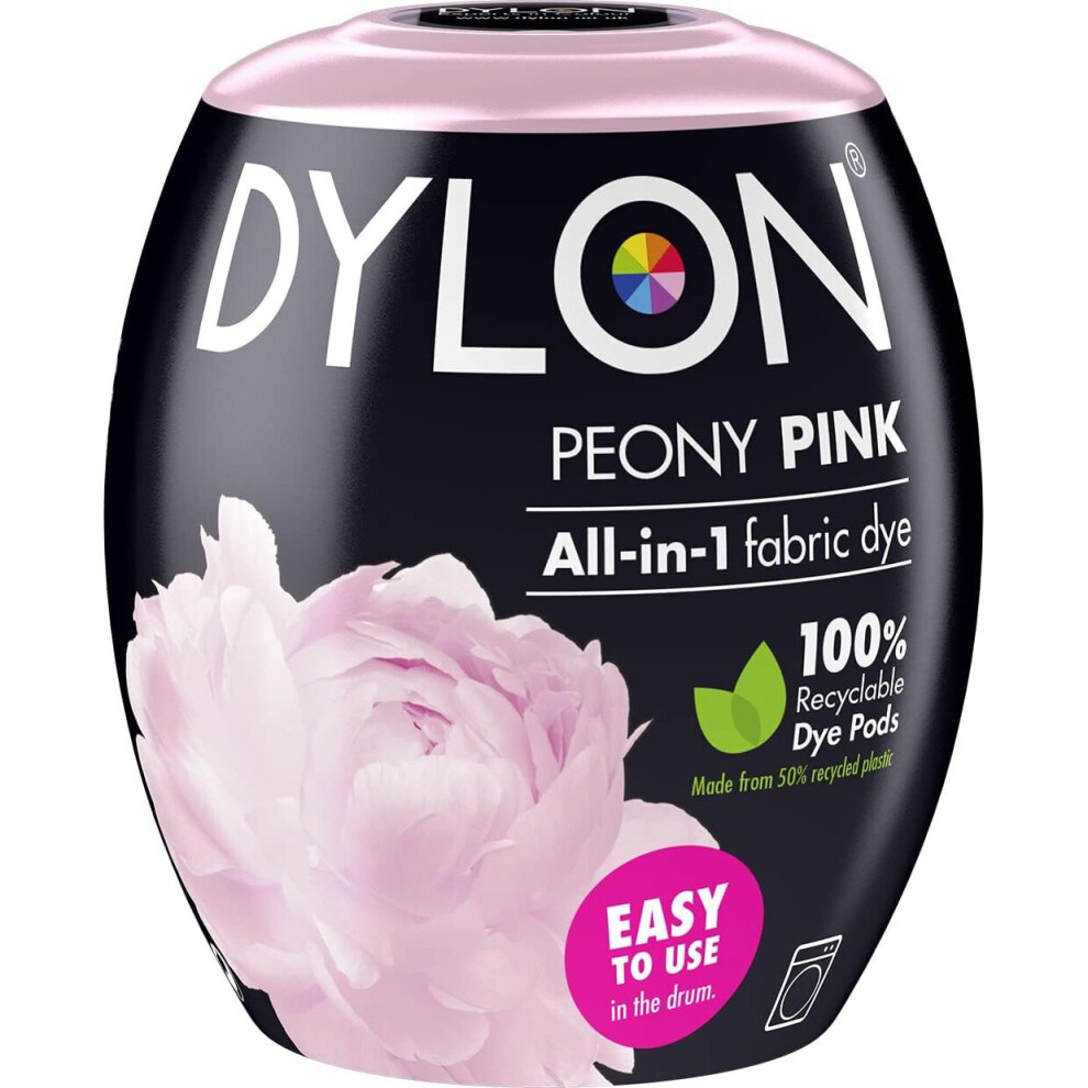 DYLON Washing Machine Fabric Dye Pod for Clothes & Soft Furnishings, 350g  Peony Pink