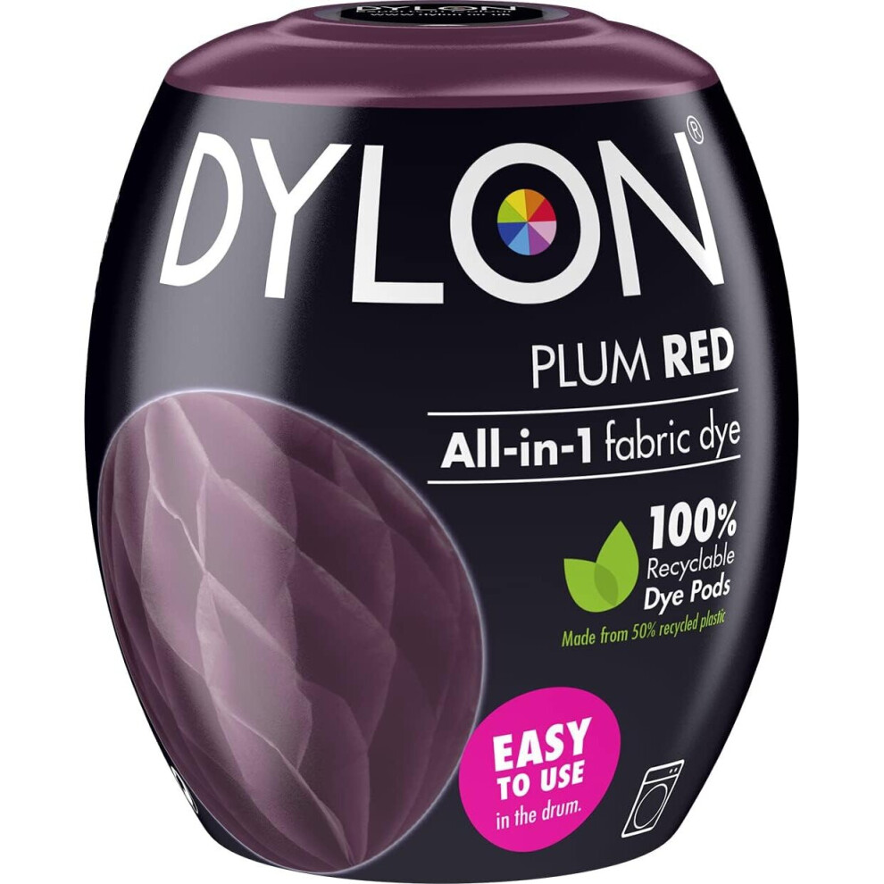 DYLON Washing Machine Fabric Dye Pod for Clothes & Soft Furnishings, 350g  Plum Red