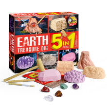 Irich 5-in-1 Educational Toy Geological Treasure Digging Science Kit for Kids
