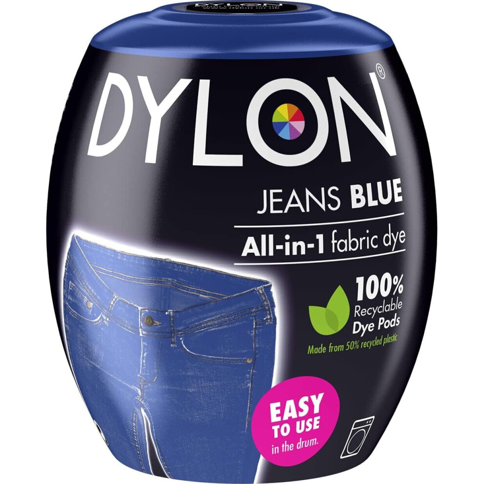 DYLON Washing Machine Fabric Dye Pod for Clothes & Soft Furnishings, 350g  Jeans Blue