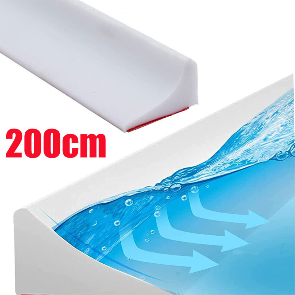 2m Shower Door Threshold Strip Edge Seal Wetroom Barrier Self-Adhesive