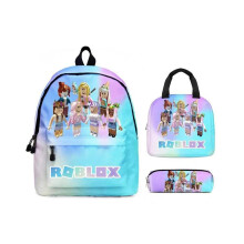Roblox 3 Pieces School Bag Lunch Bag Pencil Case Kids Set Student Bag