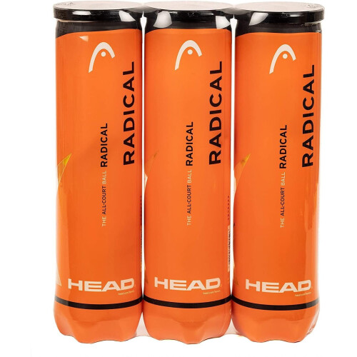 HEAD HEAD Radical Tennis Balls, Triple Pack (12 Balls)