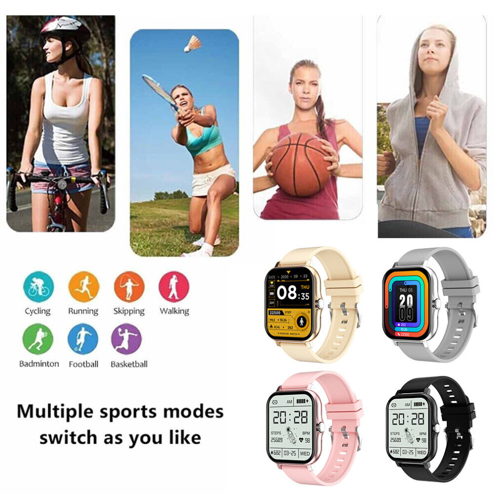 ( Glue) Smartwatch Fitness Tracker Heart Rate Sleep Monitoring Multifunction Sport Watch Silver 9034029027251