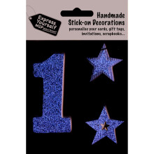 Gold Large Number 1 DIY Greeting Card Toppers Stick-On Craft Decorations