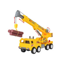 (Yellow) Construction Crane Toy Large Size Inertia Driven Plastic Vehicle Model Gift Kids