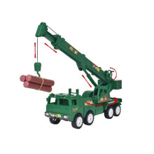 (Green) Construction Crane Toy Large Size Inertia Driven Plastic Vehicle Model Gift Kids