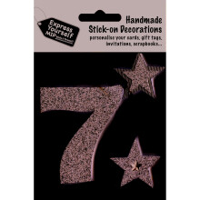 Silver Large Number 7 DIY Greeting Card Toppers Stick-On Craft Decorations