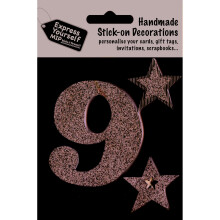 Silver Large Number 9 DIY Greeting Card Toppers Stick-On Craft Decorations