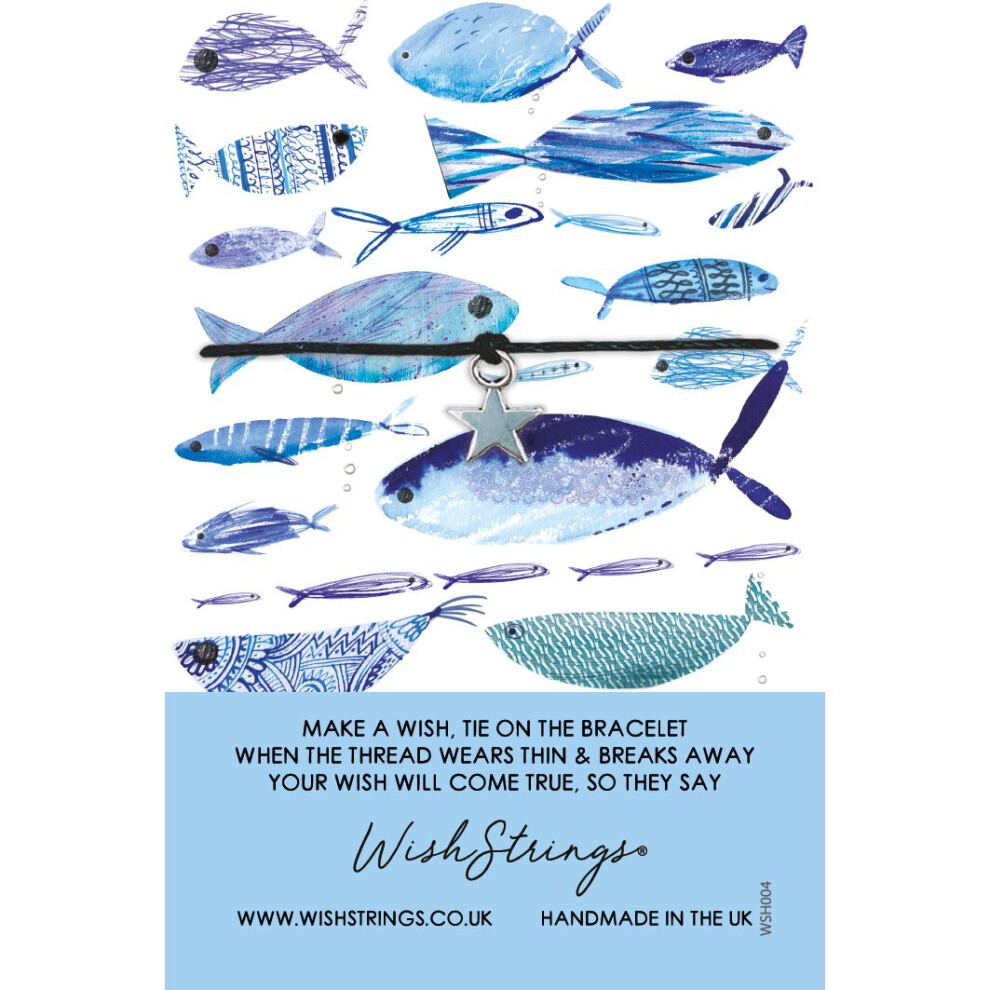 Artistic Patterned Blue Fish Wish String Bracelet & Lucky Charm Lucky Gift-image-OPC-PC6HBBN-NEW