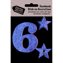 Gold Large Number 6 DIY Greeting Card Toppers Stick-On Craft Decorations