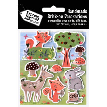 Woodland Forest Friends DIY Greeting Card Toppers Stick-On Craft Decorations