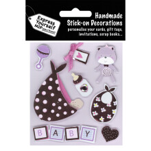 Baby Girl Delivery & Toys DIY Greeting Card Toppers Stick-On Craft Decorations